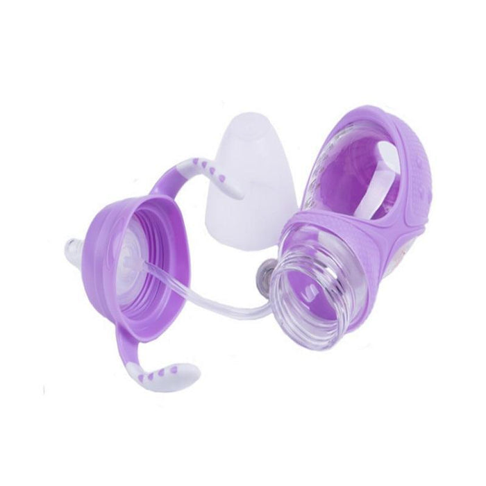 Anti-Colic Silicone Baby Feeding Bottle - Wide Mouth, BPA-Free, 240ml - Multiple Colors