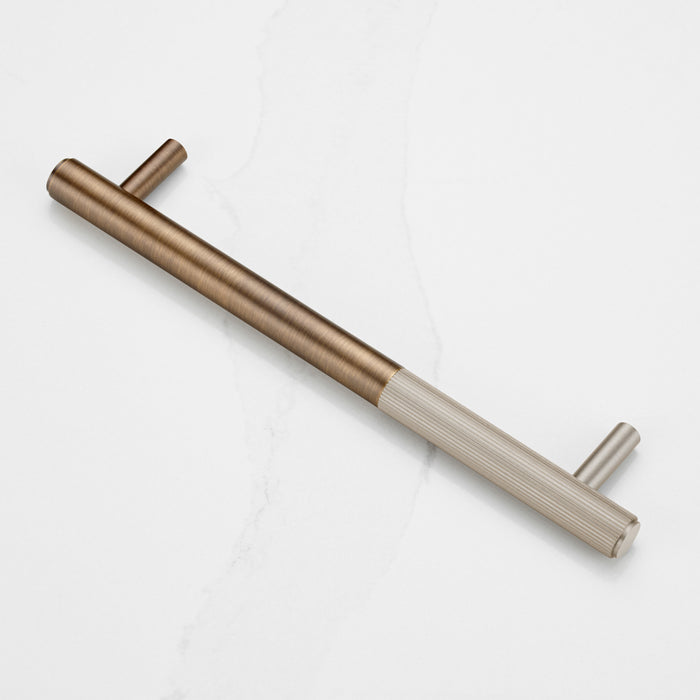 Antique Brass Linear Cabinet Handle with Tip in Silver – product view 2