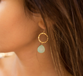 Aqua Chalcedony Earrings-14k Fill