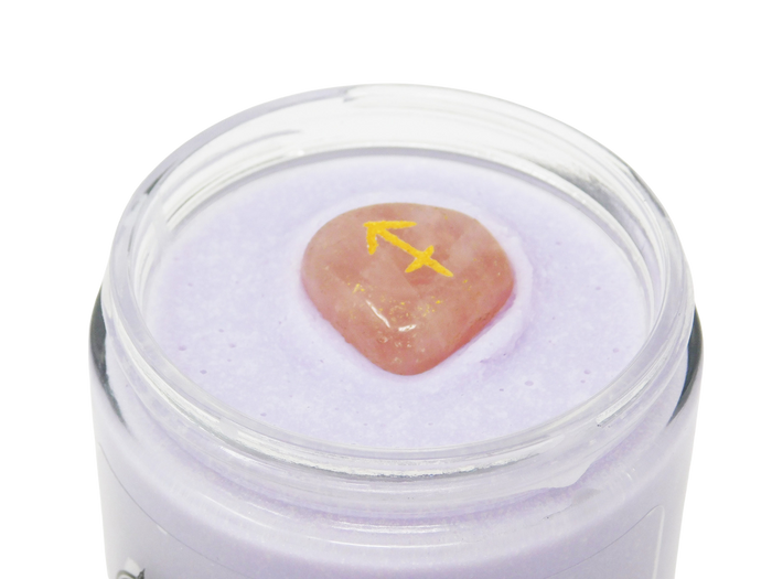 Sagittarius rose quartz on top of Astrology Butter