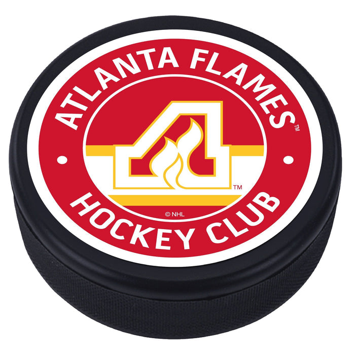 Atlanta Flames Vintage Striped Textured Puck