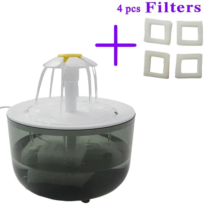 Automatic Pet Water Fountain – Ultra-Quiet USB Drink Dispenser with 4 Replacement Filters