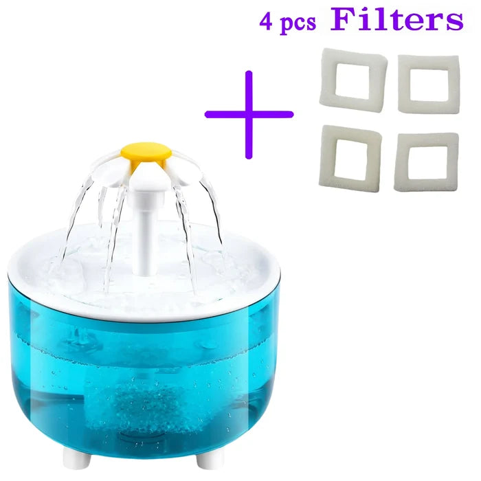 Automatic Pet Water Fountain – Ultra-Quiet USB Drink Dispenser with 4 Replacement Filters