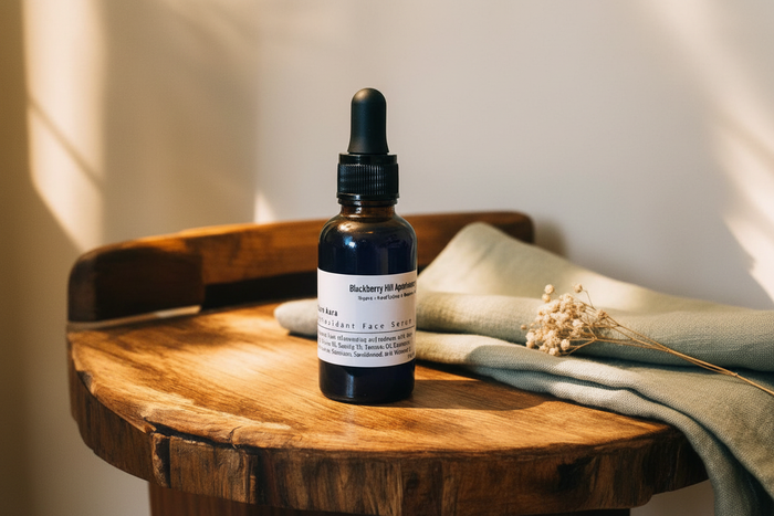 Azure Aura Blue Tansy Serum - Dark Bottle Lifestyle Photo