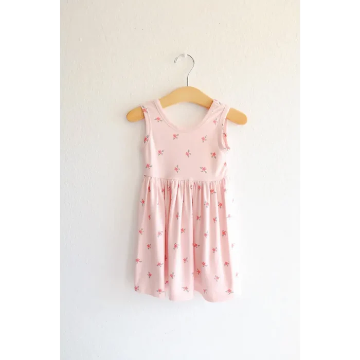Bamboo Adventure Daisy Twirl Dress (Pink with Floral Print)
