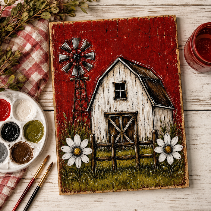 Barn with Windmill