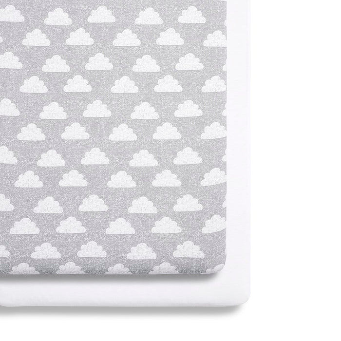 Snuz US Fitted Sheets Bassinet 2 Pack Fitted Sheets - Cloud Snüz Cloud Crib Sheets | Twin Pack Sheets