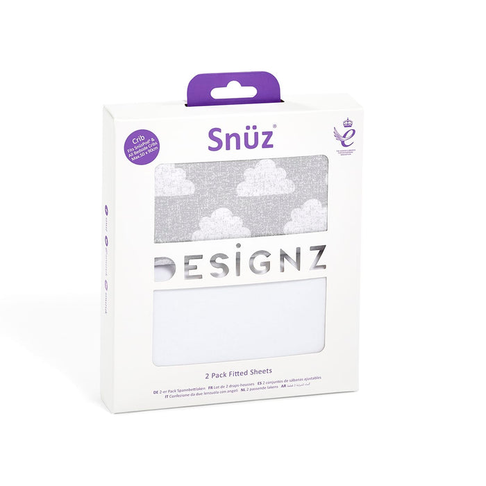 Snuz US Fitted Sheets Bassinet 2 Pack Fitted Sheets - Cloud Snüz Cloud Crib Sheets | Twin Pack Sheets