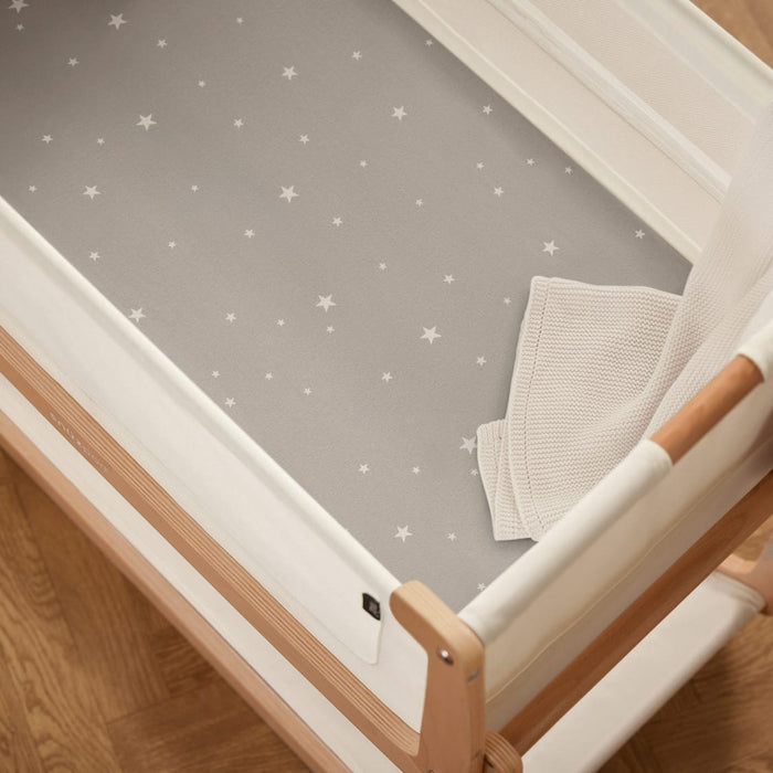 Snuz US Fitted Sheets Bassinet 2 Pack Fitted Sheets - Gray Star Bassinet 2 Pack Fitted Sheets - Gray Star