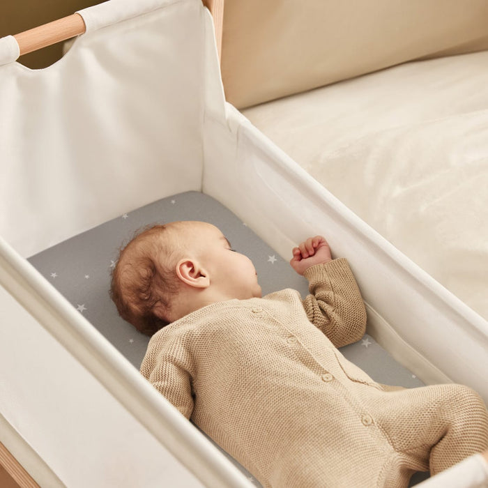 Snuz US Fitted Sheets Bassinet 2 Pack Fitted Sheets - Gray Star Bassinet 2 Pack Fitted Sheets - Gray Star