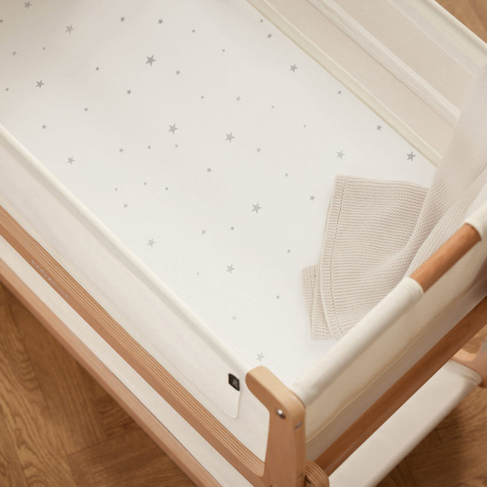 Snuz US Fitted Sheets Bassinet 2 Pack Fitted Sheets - White Star Bassinet 2 Pack Fitted Sheets - White Star