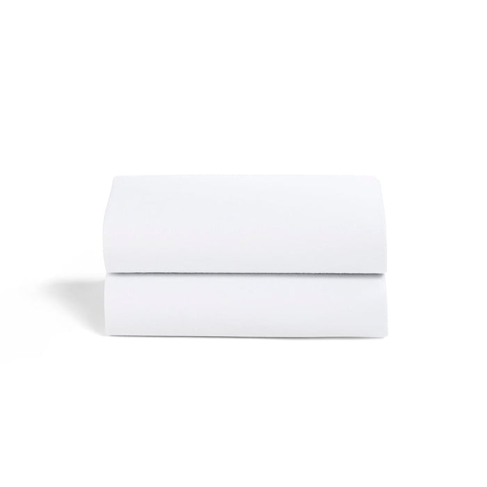 Snuz US Fitted Sheets Bassinet 2 Pack Fitted Sheets - White Bassinet 2 Pack Fitted Sheets - White