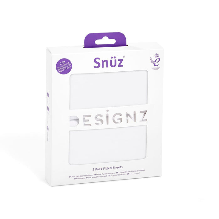 Snuz US Fitted Sheets Bassinet 2 Pack Fitted Sheets - White Bassinet 2 Pack Fitted Sheets - White
