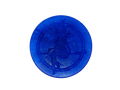 circular deep blue soap with the witch baby logo engraved on top