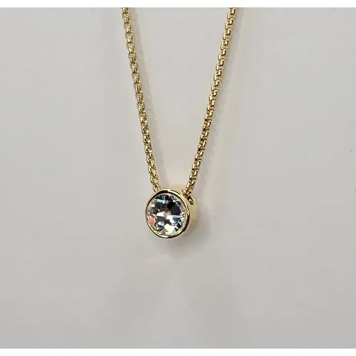 Betty Oh Gold Round Stone Charm Necklace - Posh West Boutique