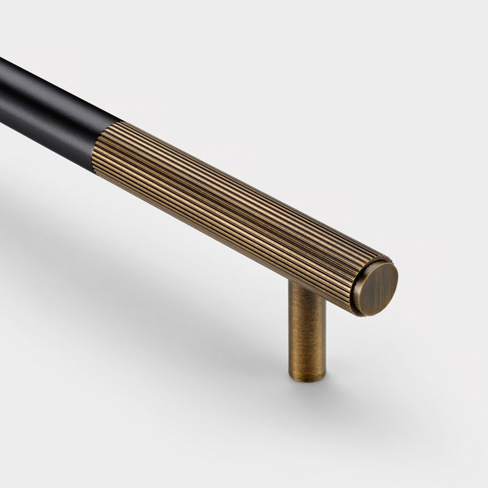 Black Brass Linear Cabinet Handle with Tip in Antique