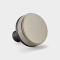 Black Brass Linear Door Knobs with Tip In Silver