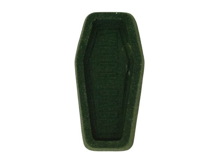 black coffin shaped bath bomb