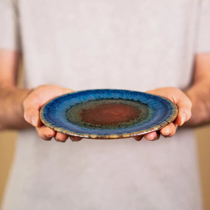 Blanket Creek Pottery - Salad / Lunch Plate (Amber Blue)