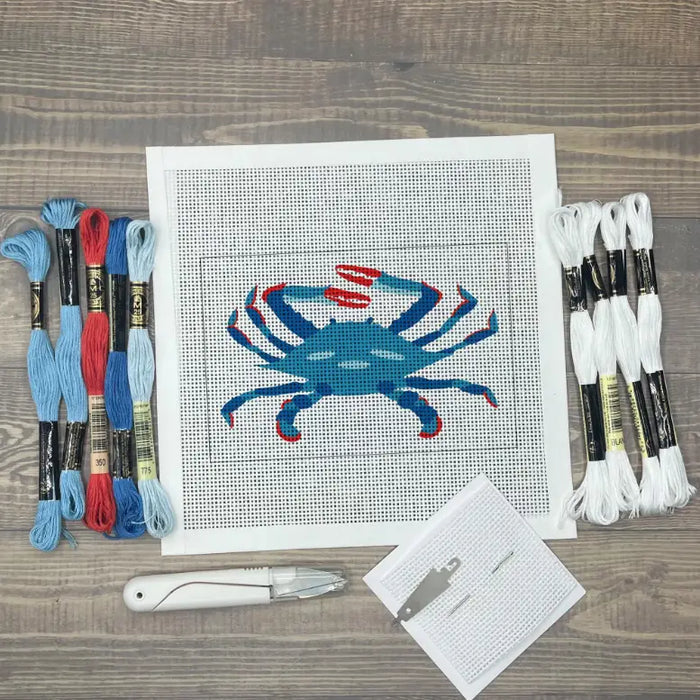 Blue Poppy Designs Blue Crab Needlepoint Kit