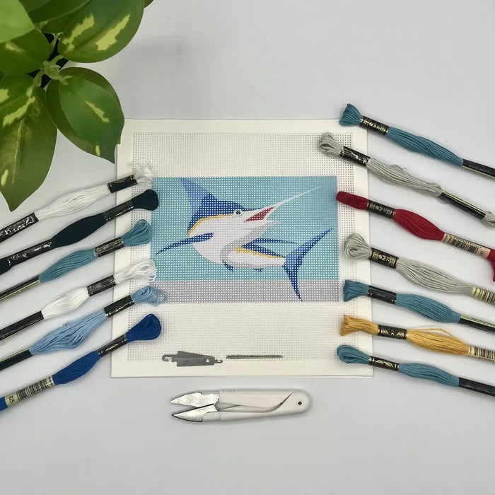 Blue Poppy Designs Blue Marlin Needlepoint Kit