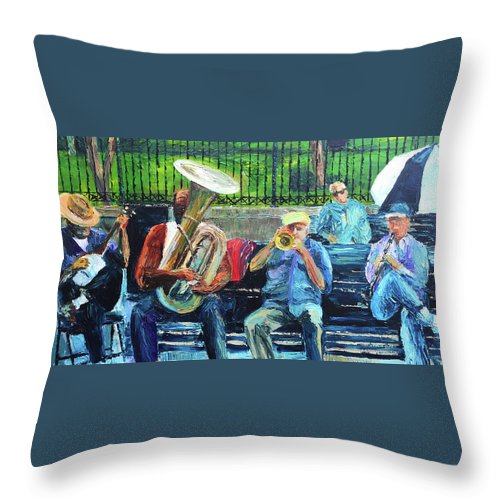 Blues Bench - Throw Pillow