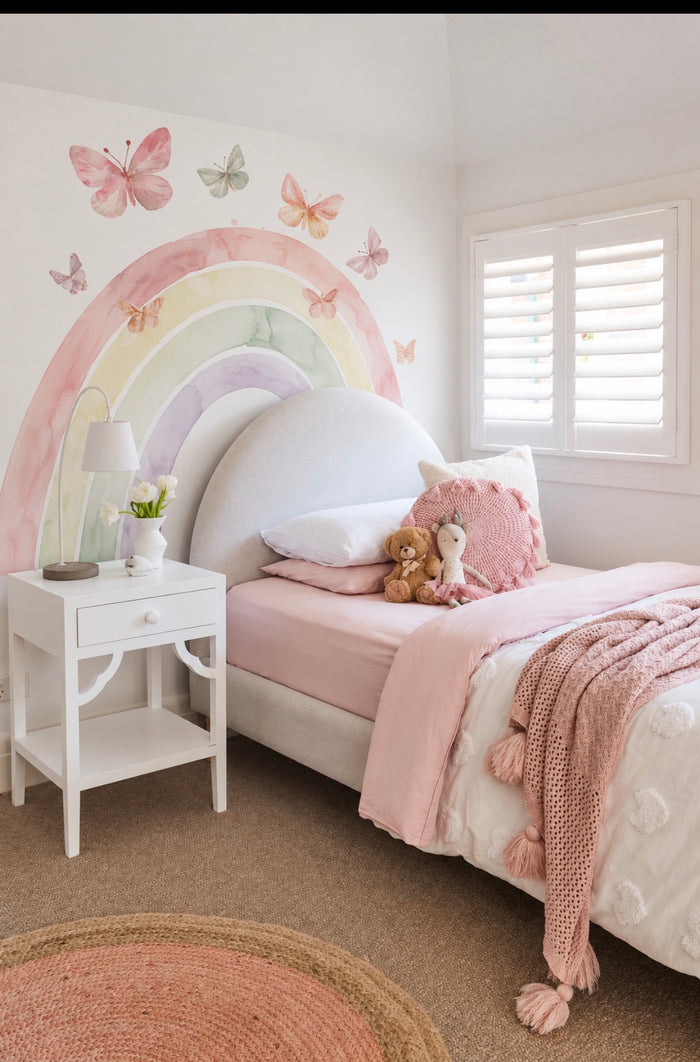 Boho Rainbow with Butterflies Wall Stickers Set