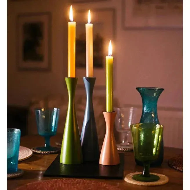 British Colour Standard - 6" Wood Candle Holders - Rust-British Colour Standard-treehaus
