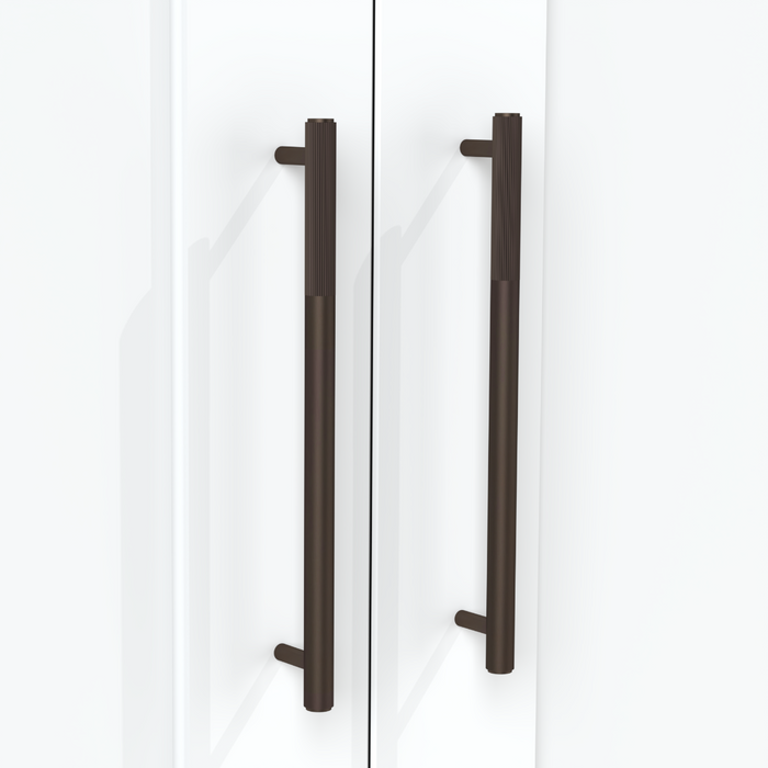 Bronze Brass Linear Cabinet Handle with Tip in Bronze – installed view