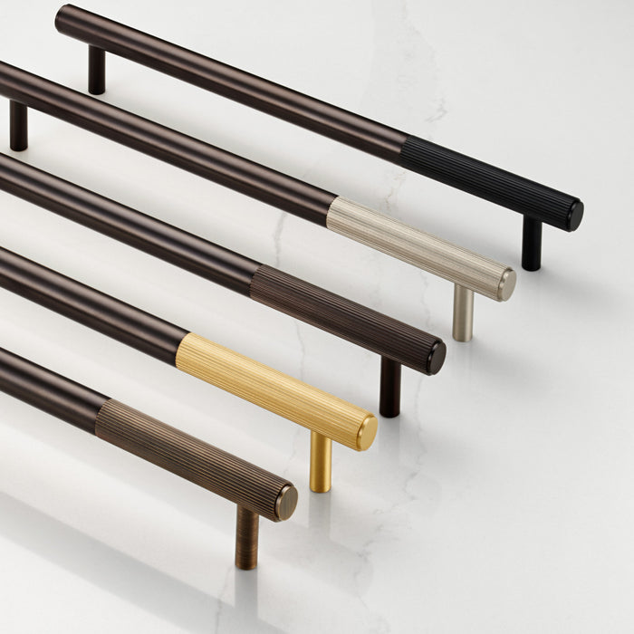 Bronze Brass Linear Cabinet Handle with Tip in Gold – product view 5