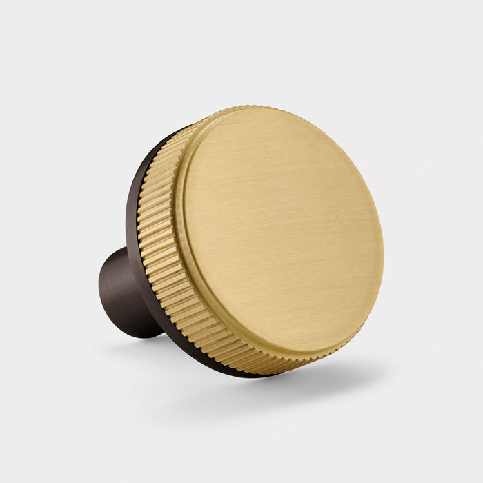 Bronze Brass Linear Door Knobs with Tip In Gold