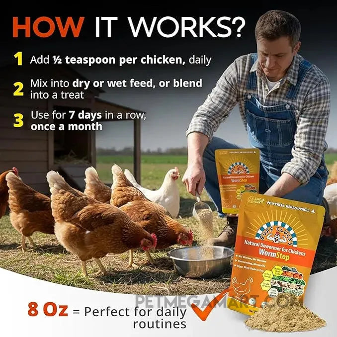 Buff Clucks WormStop Natural Dewormer for Chickens