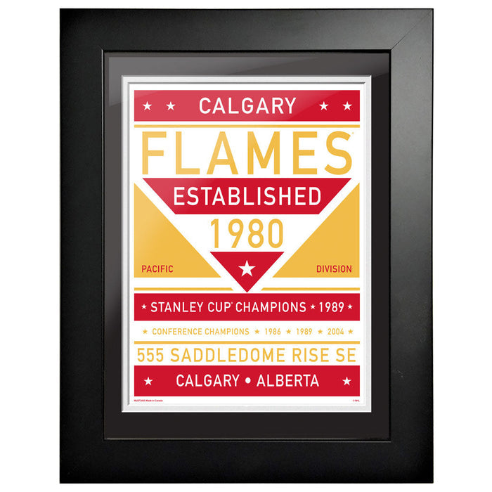 Calgary Flames 12x16 Dual Tone Framed Artwork