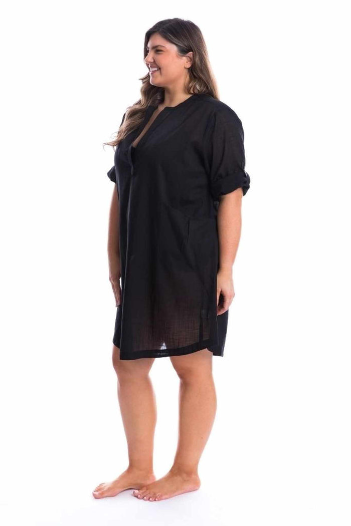 Capriosca Cotton Overshirt - Black
