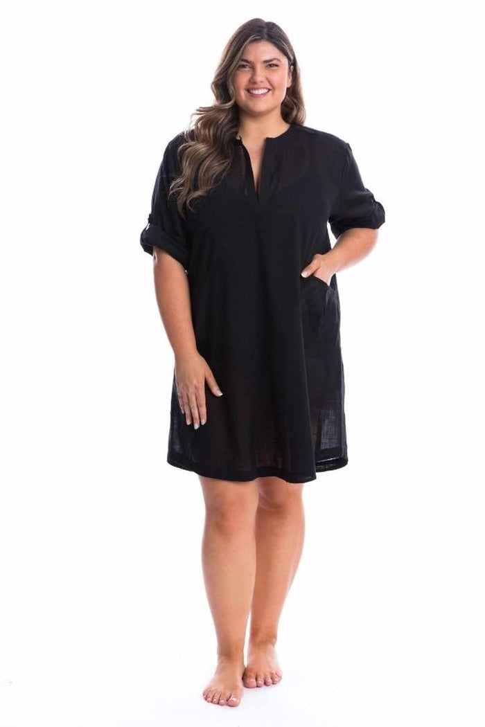 Capriosca Cotton Overshirt - Black