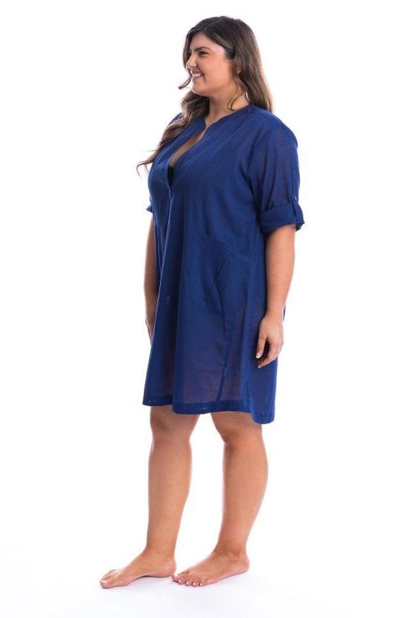 Capriosca Cotton Overshirt - Navy