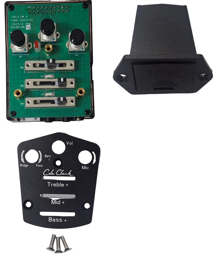 Cole Clark Old 3Way to New Cole Clark PG3mk2 Preamp End Pin Battery Box