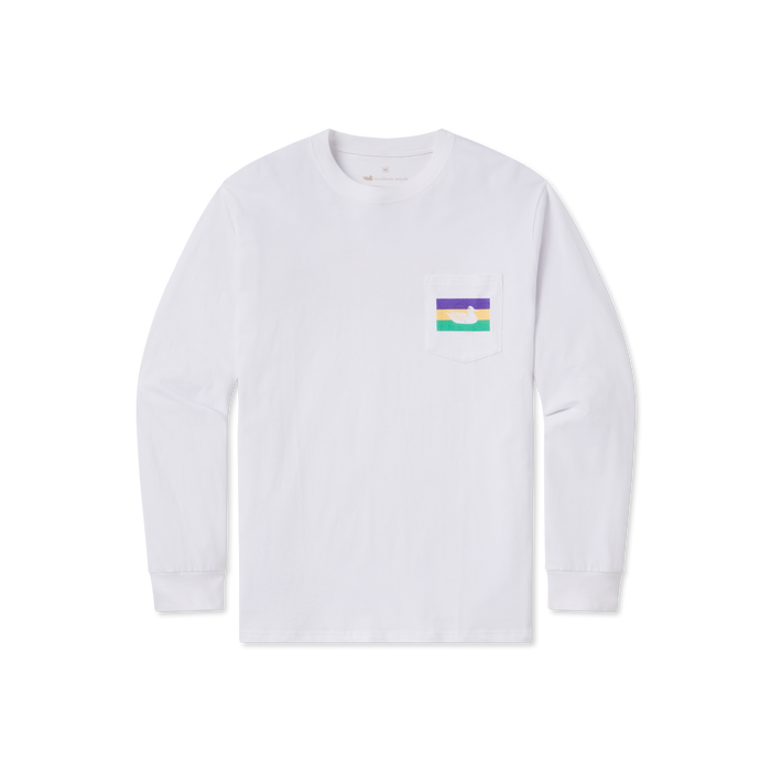 White | Color Bands Tee | Mardi Gras