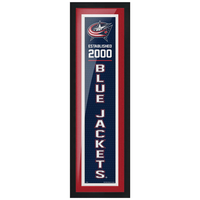 Columbus Blue Jackets 6x22 Established Framed Sign