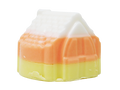 house shaped soap in candy corn colors