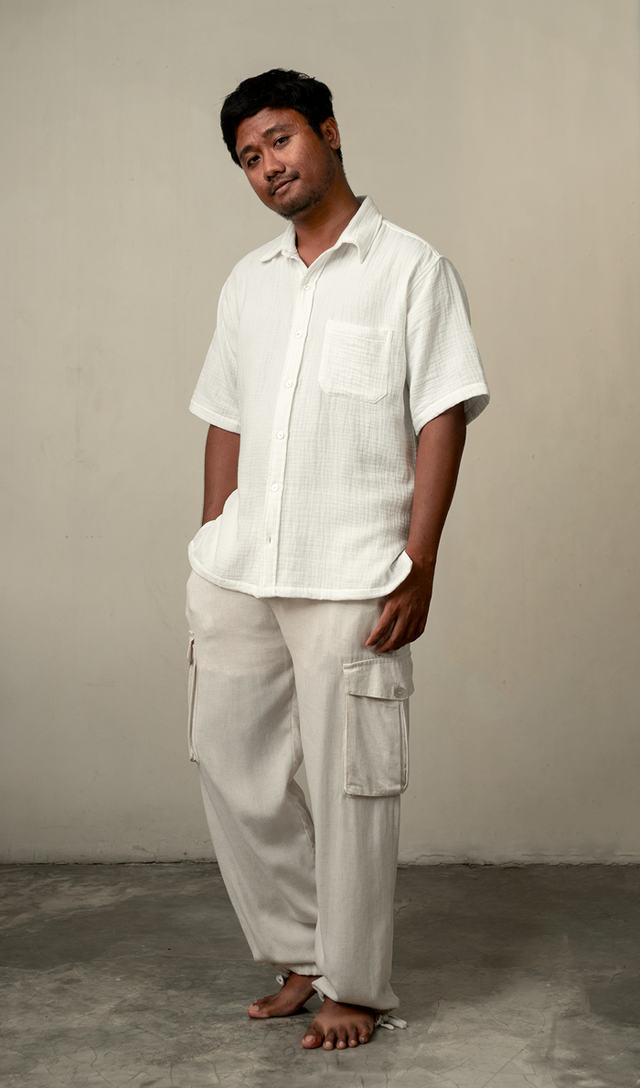 Cotton Crinkle Button Down