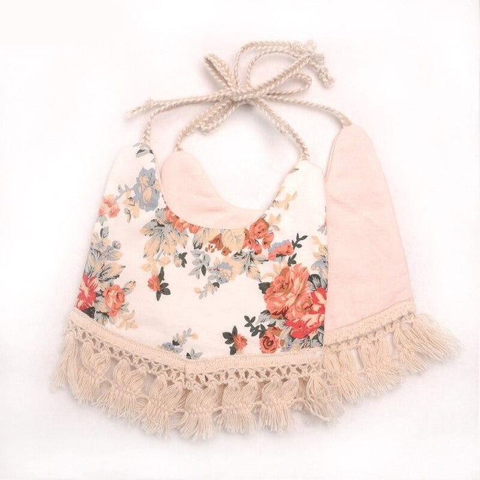 Cotton Linen Tassel Baby Bib & Burp Cloth – Multiple Designs