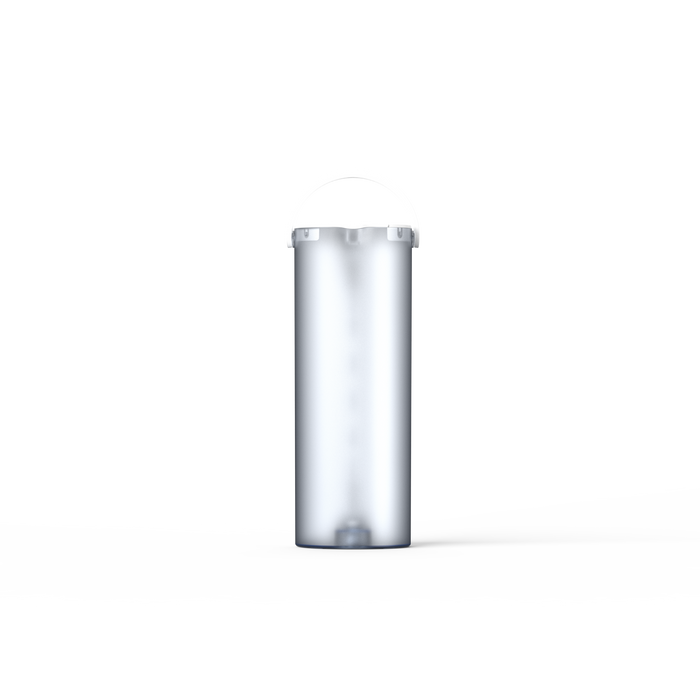 The Tappwater Countertop Extra Pure Water Inner Tank, a tall cylindrical silver container with a white handle on top, stands upright against a simple light gray background.
