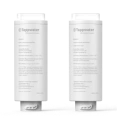 Two white cylindrical bottles labeled "Tappwater Countertop Refills" stand upright side by side against a plain white background. The identical bottles are likely designed for water filtration systems.