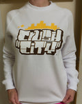 Crush Stacked Supply Crew Neck - Original Logo - White
