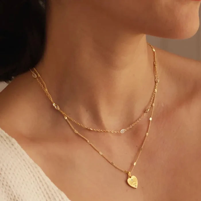 Crystal Station Chain Necklace