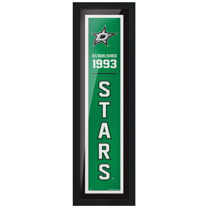 Dallas Stars 6x22 Established Framed Sign