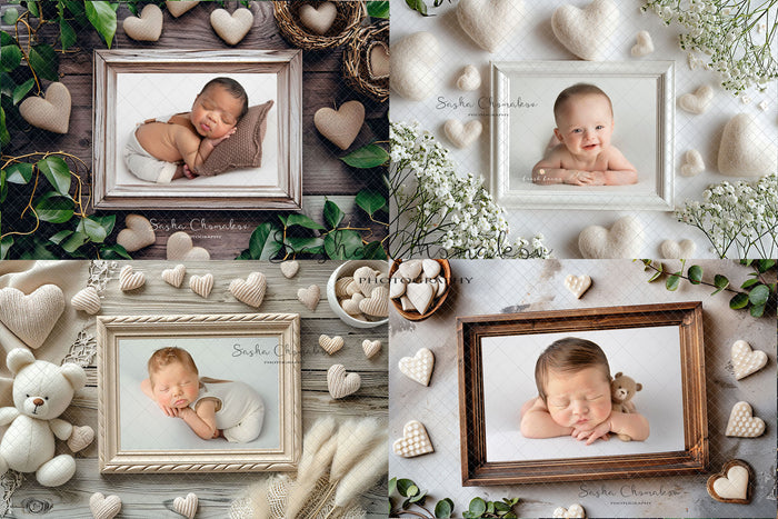 Digital  backgrounds  Ai generated frame V-day