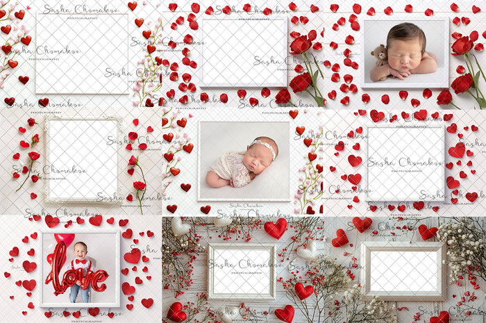 Digital  backgrounds  Ai generated V-day frames