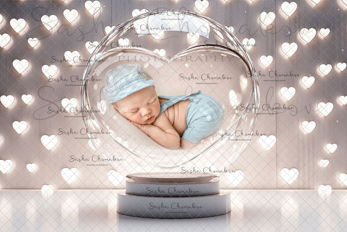 Digital  backgrounds  Ai generated V-day globe